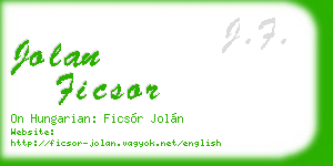jolan ficsor business card