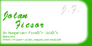 jolan ficsor business card